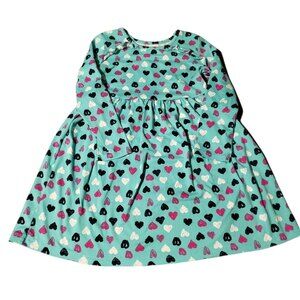 Peanut and Ollie Heart 3/4 Sleeve Dress 5T Ruffle Multi Colored